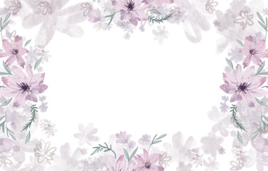 Obraz na płótnie Canvas Pastel colors watercolor spring flowers. PNG transparent digitally hand painted illustration