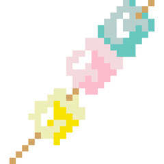 Dango cartoon icon in pixel style