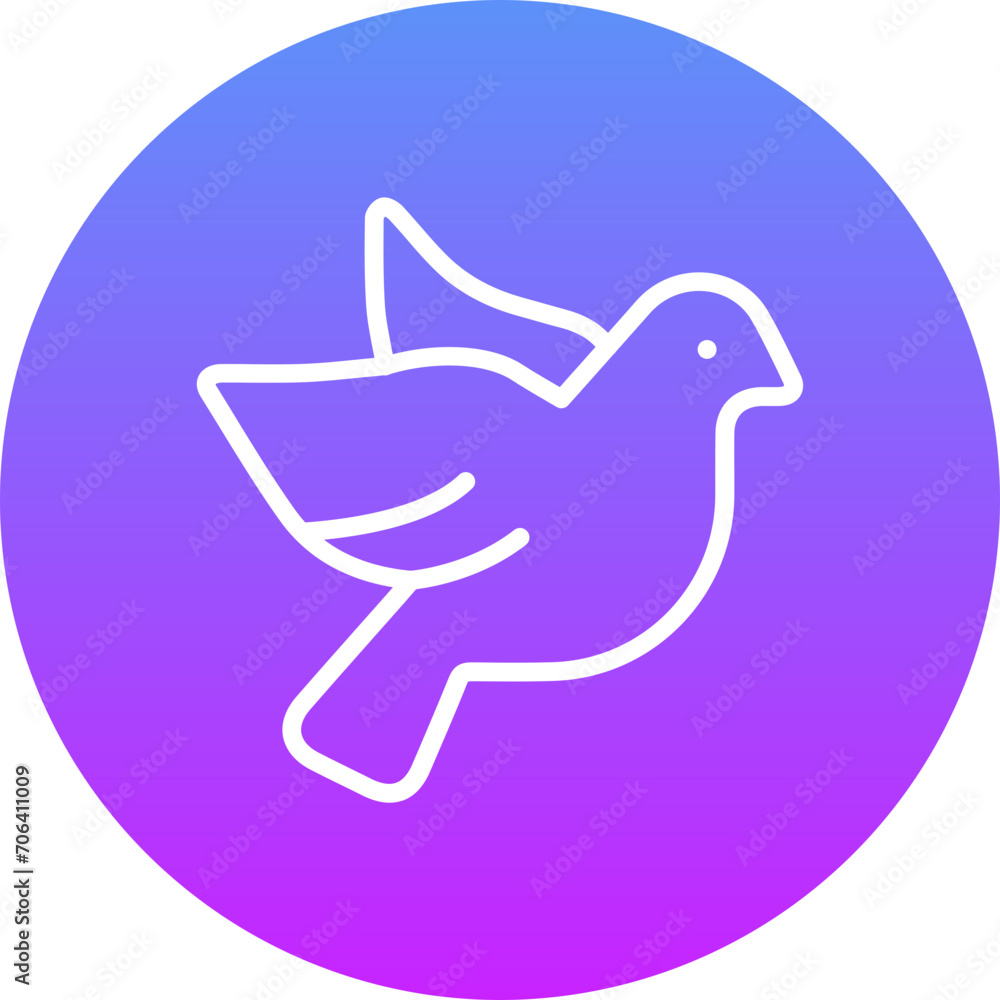 Poster Dove with Heart Icon