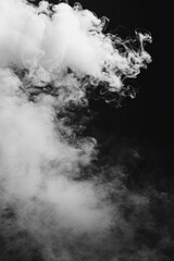 Black and white photo capturing smoke billowing out of a pipe. Suitable for industrial, environmental, or creative concept use