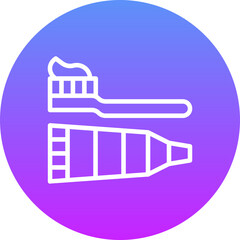 Tooth Paste on Brush Icon