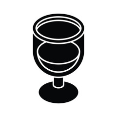 Have a look at this amazing icon of drink glass, wine glass vector design in isometric style