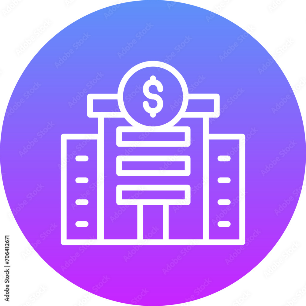 Wall mural bank icon