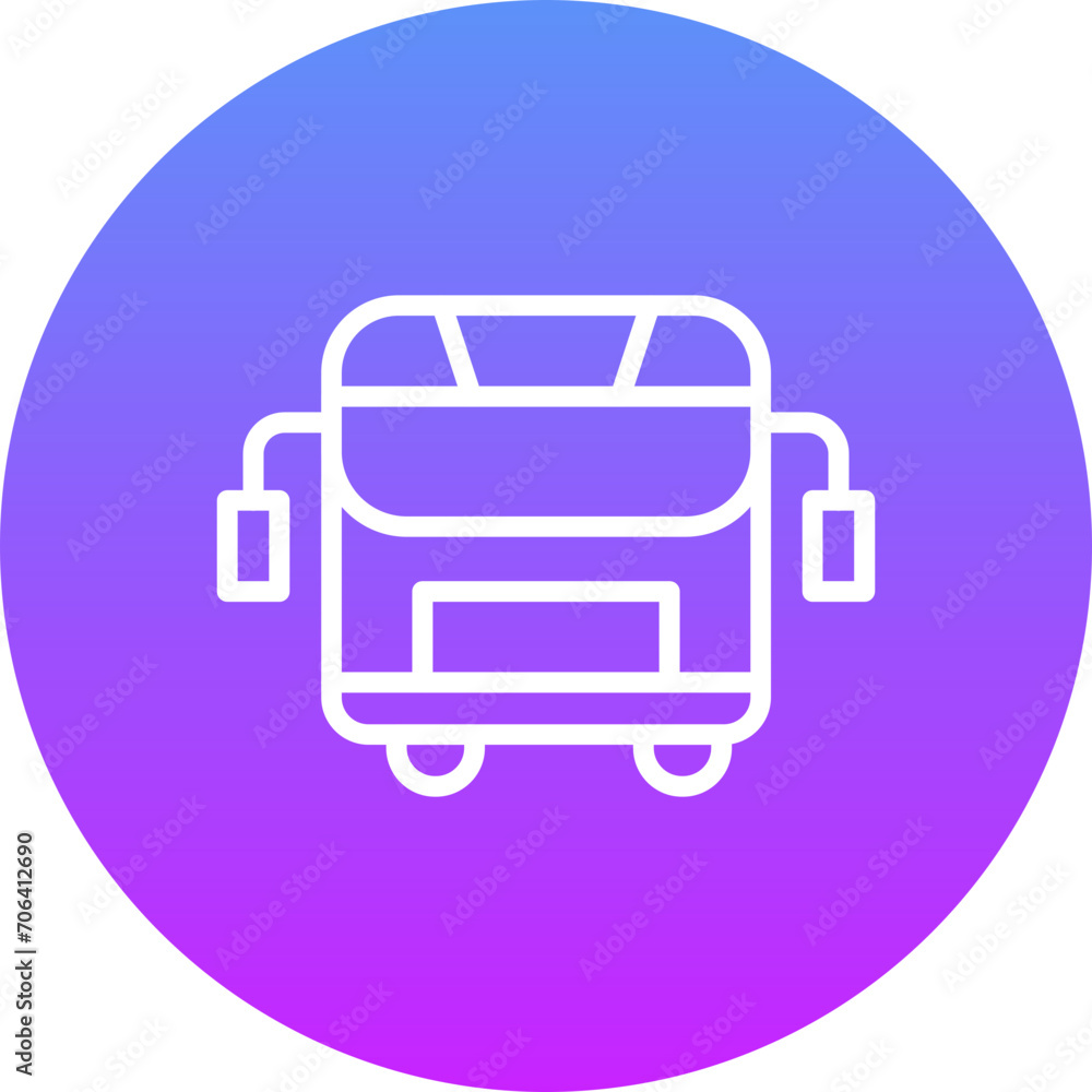 Sticker school bus icon