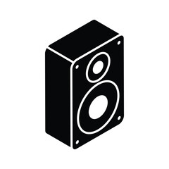 Amazing icon of sound speaker in trendy isometric style, ready to use vector