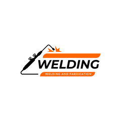 Welding torch logo design. Welder tool vector design. Welding work logotype. - obrazy, fototapety, plakaty