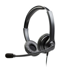 Call center headset isolated on white background.