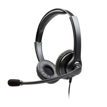 Call center headset isolated on white background.