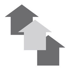 Silver Real Estate Icon Isolated on White