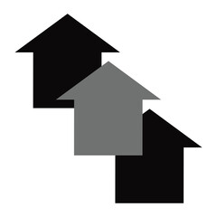 Black Real Estate Icon Isolated on White