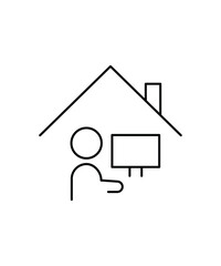 work from home icon, vector best line icon.