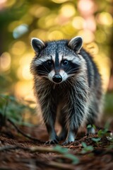 Obraz premium A raccoon with its mouth open