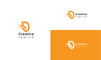 D letter logo, pen logo, business logo, d and pen logo