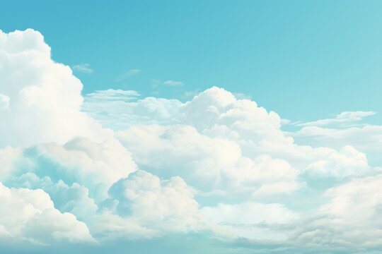 Cyan sky with white cloud background © GalleryGlider