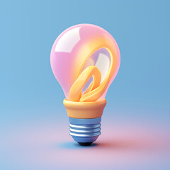 Creative Pastel 3D Clay Lightbulb Icon - obrazy, fototapety, plakaty