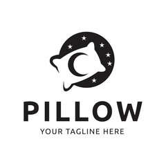 Simple Design Sleeping Pillow. Logo for Business, Interior, Furniture and Sleep Symbol.