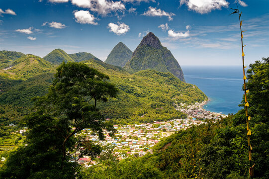 The pitons St Lucia Caribbean 