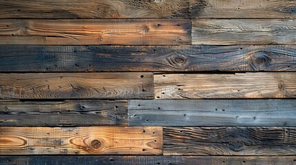 Illustration, rustic wooden background, logs, trunks and planks