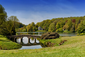 Stourhead Park and Gardens in Wiltshire England UK