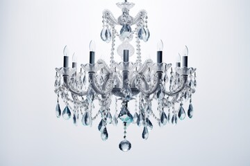 Fototapeta premium Beautiful crystal chandelier on white background