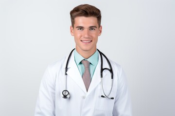 Fototapeta premium Portrait of young doctor man with stethoscope