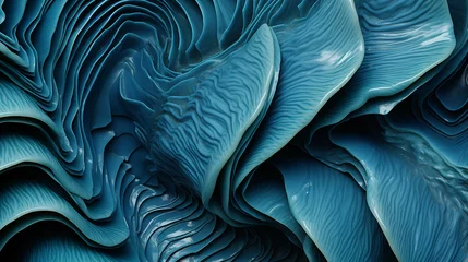 Rolgordijnen abstract background blue, Giant clam texture macro. Beautiful sea shell textured close-up, Ai generated image © PixxStudio