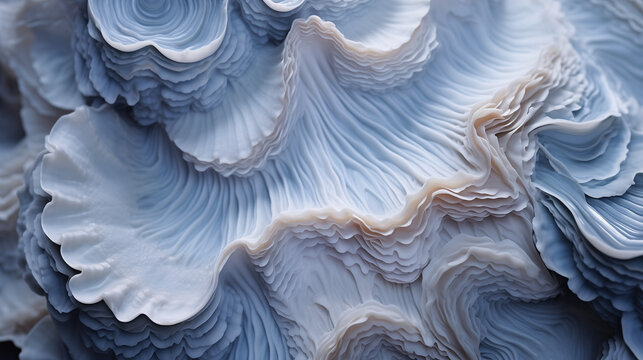 angel wings on the sky, Giant clam texture macro. Beautiful sea shell textured close-up, Ai generated image