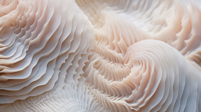 close up of a pink flamingo, Giant clam texture macro. Beautiful sea shell textured close-up, Ai generated image