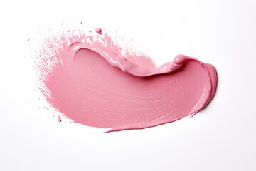 Pink lipstick smear on white background - obrazy, fototapety, plakaty