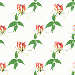 Vector pattern with lily flowers