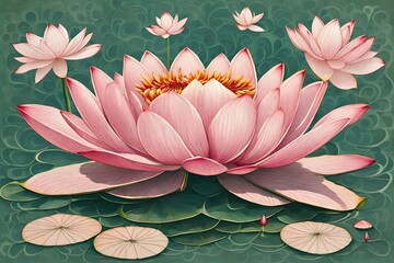 pink water lily