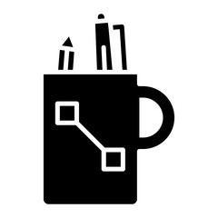 Pencil Cup Icon of Office Stationery iconset.