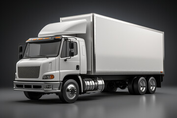 box truck with trailer 3D Illustration