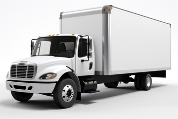 box truck with trailer 3D Illustration