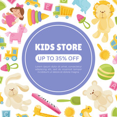 Baby Toy Store and Shop Banner Design Vector Template