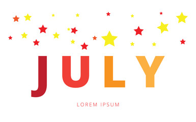 July stylist banner. Vector illustration