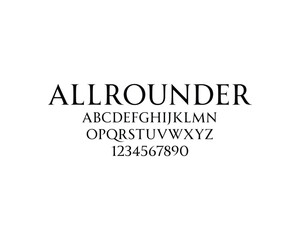 Allrounder Font, font, letters, numbers