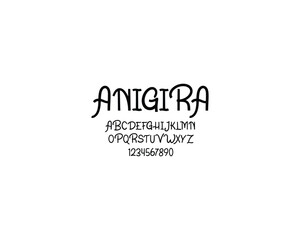 Anigira Font, font, letters, numbers