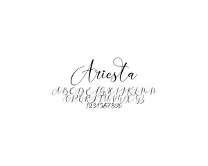Ariesta Font, font, letters, numbers