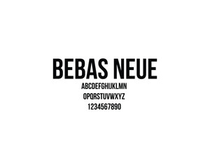 Obraz premium Bebas Neue Font, font, letters, numbers
