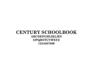 Century SchoolBook Font, font, letters, numbers