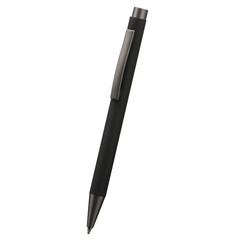 Ballpoint pen isolated on transparent background, elegant pen in black. With clipping path. Png isolated background.