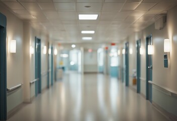 Naklejka na ściany i meble Blur image background of corridor in hospital or clinic image