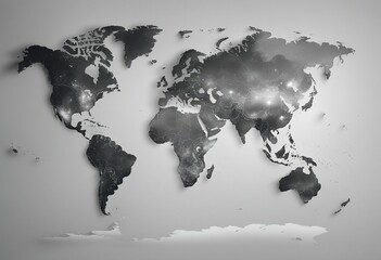 Fototapeta na wymiar Grey blank world map