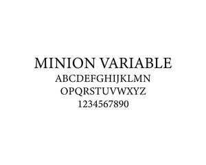 Minion Variable Font, font, letters, number