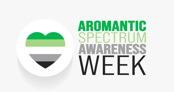 February is Aromantic Spectrum Awareness Week background template. Holiday concept. background, banner, placard, card, and poster design template with text inscription and standard color. vector 
