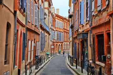 Capitole district in Toulouse, France - obrazy, fototapety, plakaty
