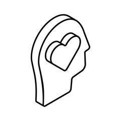 Grab this carefully crafted isometric icon of romantic mind, ready to use