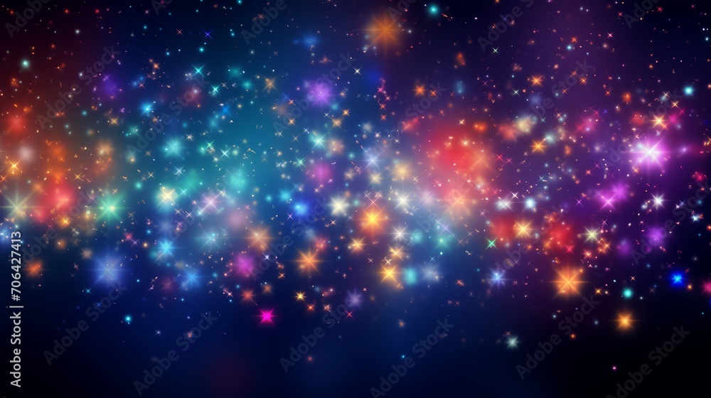 Wall mural abstract blurry starlight overlay: twinkle star pattern for stunning photo effects and background en