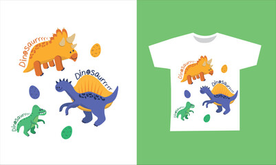 Dinosaur Vector. Cute dinosaur vectors, roar, pattern. Tshirt design